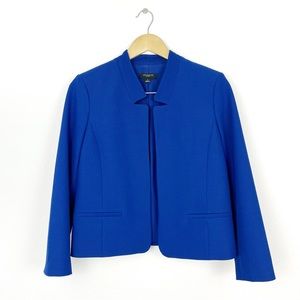 Ann Taylor Royal Blue Blazer High Hip Length Princess Seam Size 4